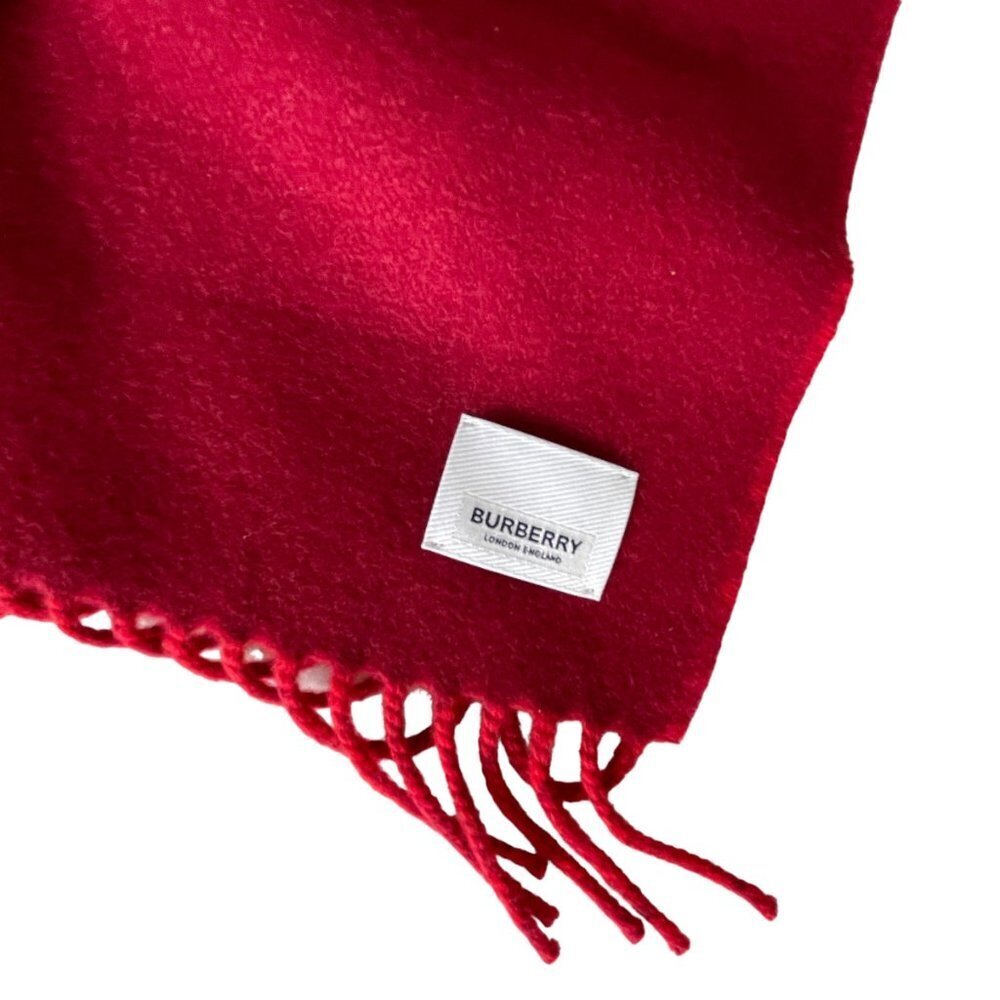 Burberry Bright Red Reversible Roundal Scarf, 100% wool, with logo - Picture 10 of 11